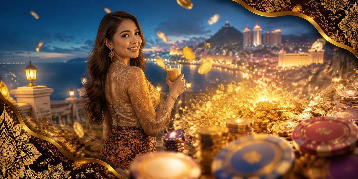 Suasana permainan poker bergaya di Genting Highlands dengan latar batik yang mewah